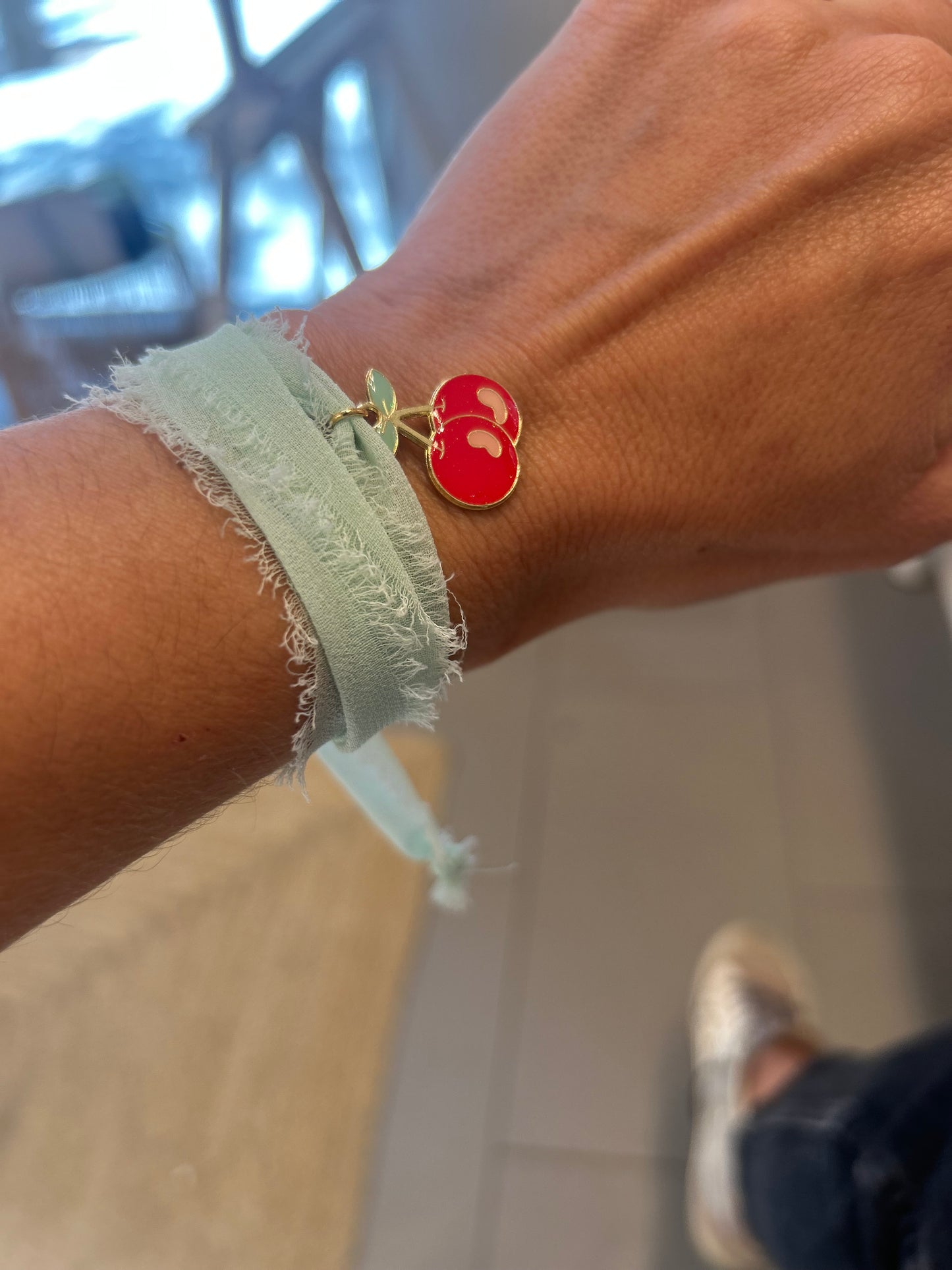 Pulsera Tela + Charm