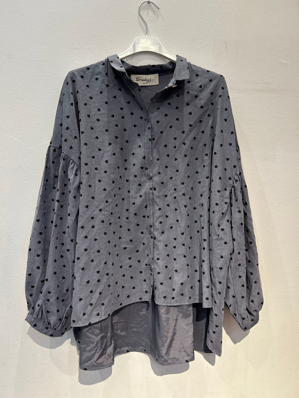 Camisa Corazones Antracita