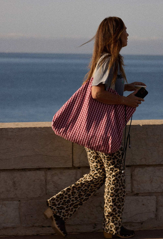 Beach Bag Vichy Cerise