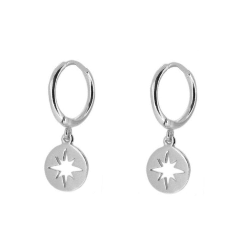 Pendiente Aro con Rosa Vientos