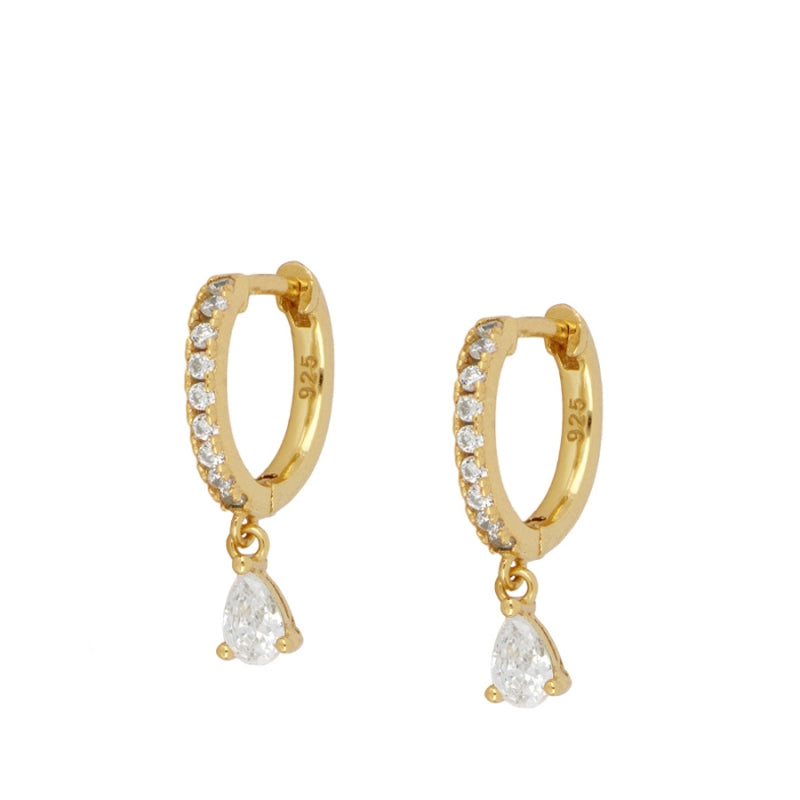 Pendiente Gota Circonita Blanca