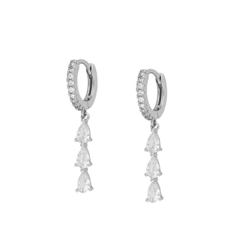 Pendiente 3 Gotas Circonita Blanca