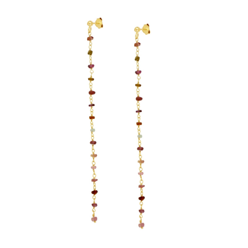 Pendiente Largo Turmalinas 11 cm