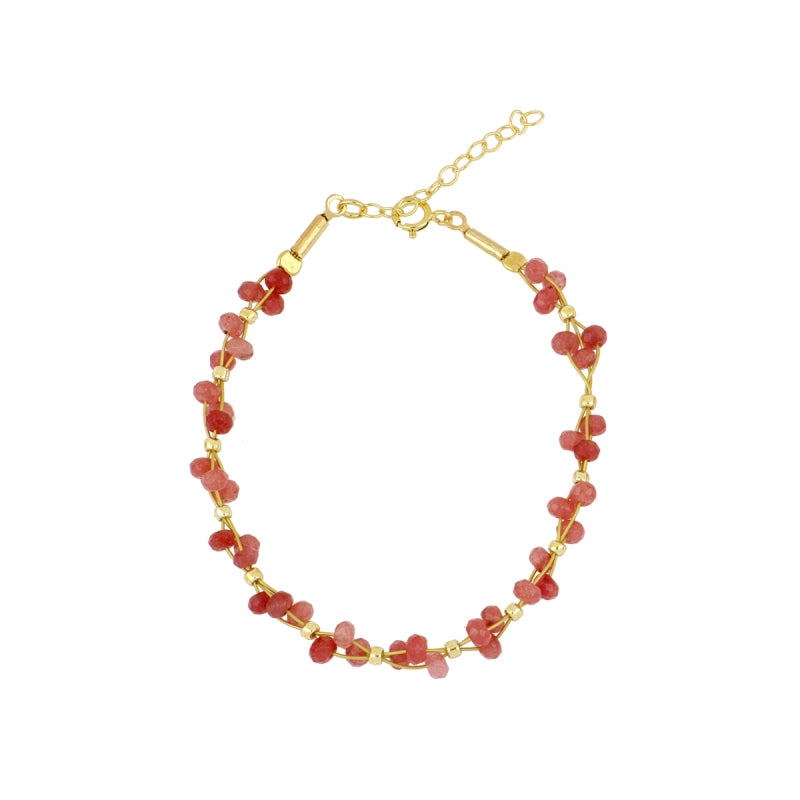 Pulsera Colección PIEDRAS - Calcedonia Fucsia